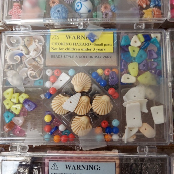 Bead Lot Beads 10+ Cases Crafting Jewelry Beads Colorful Plastic Wooden Metal - Picture 8 of 12